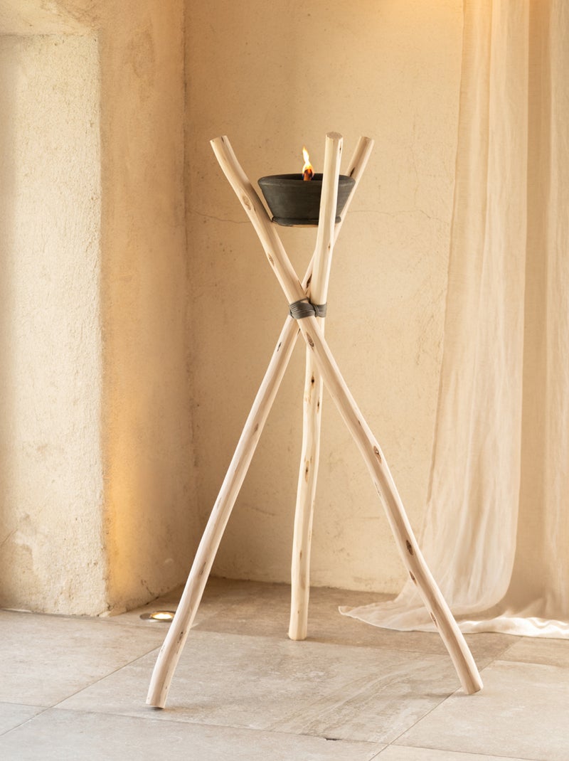 Antorcha grande de exterior con vela Beige - Kiabi