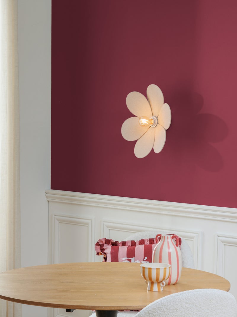 Aplique de pared con forma de flor en lino Beige - Kiabi