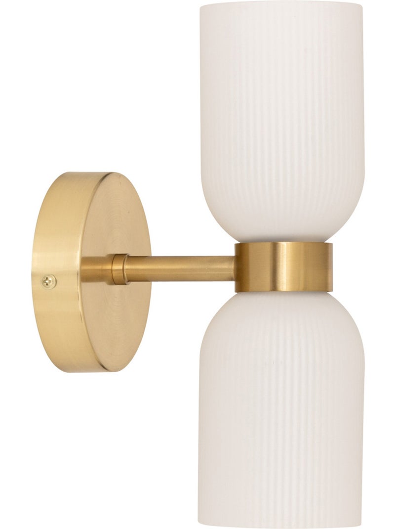 Aplique doble de cristal estriado Blanco - Kiabi