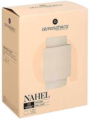 Aplique nahel en lino beige 20x13cm