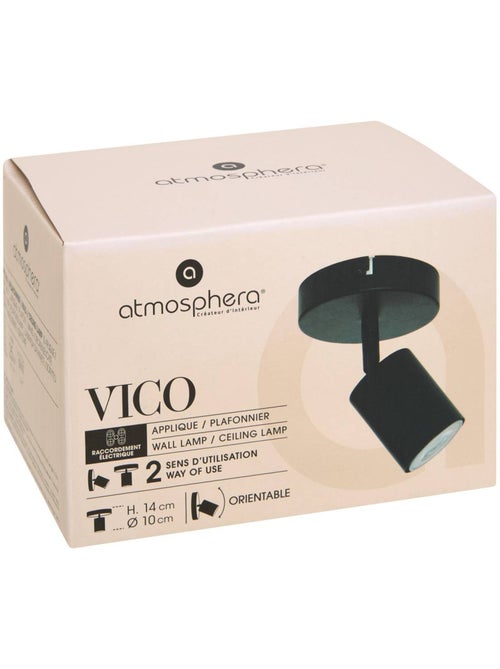 Aplique/plafón negro vico 10,5x10,5cm - Kiabi