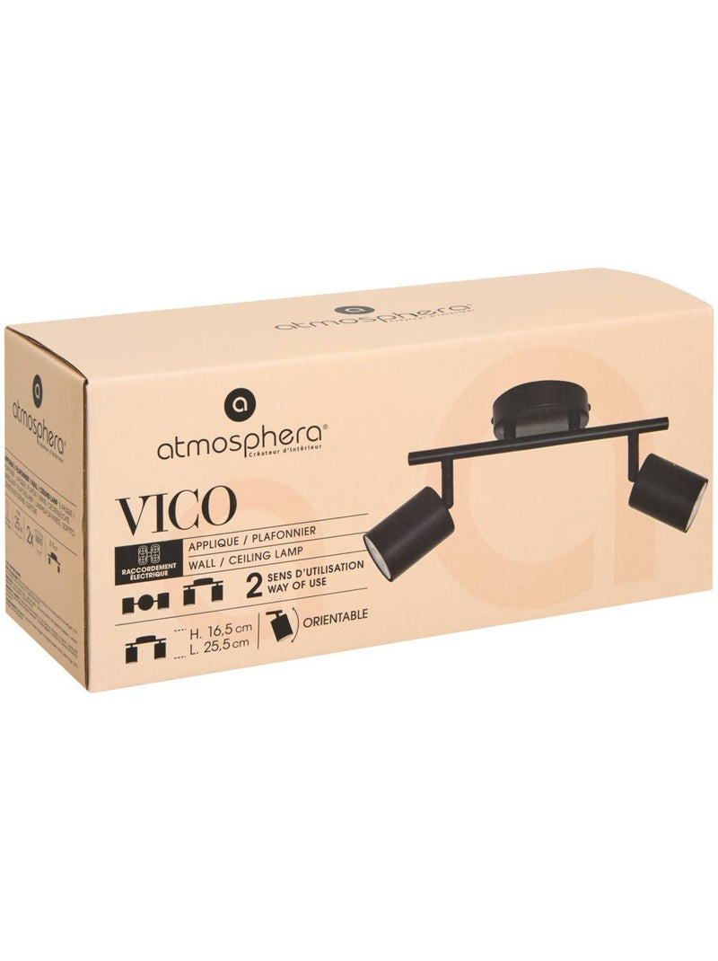 Aplique/plafón negro vico 25,5x10cm Negro - Kiabi