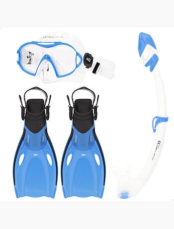 Aqua sport set snorkel junior máscara, tubo y aletas +7 años