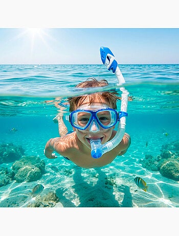 Aqua sport set snorkel junior máscara, tubo y aletas +7 años