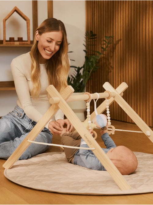 Arco de actividades de madera de anís LIONELO con 4 juguetes - Plegable - Kiabi
