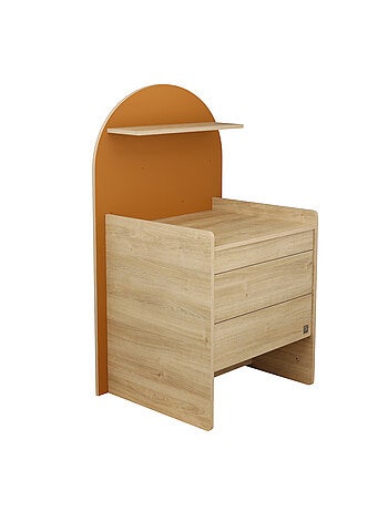 Arcón cambiador que se convierte en escritorio - decoración en madera de roble sepia, - SAUTHON