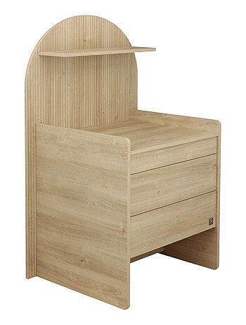 Arcón cambiador que se convierte en escritorio - decoración en madera de roble sepia, - SAUTHON