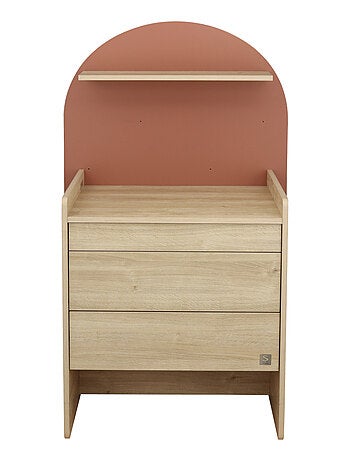 Arcón cambiador que se convierte en escritorio - decoración en madera de roble sepia, - SAUTHON