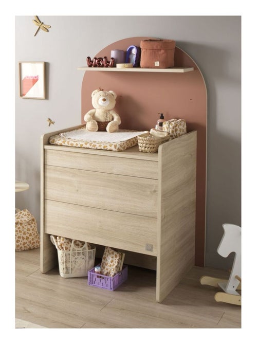 Arcón cambiador que se convierte en escritorio - decoración en madera de roble sepia, - SAUTHON - Kiabi Arcón cambiador que se convierte en escritorio - decoración en madera de roble sepia, - SAUTHON - Kiabi
