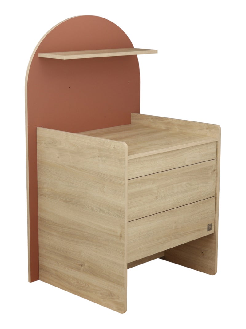 Arcón cambiador que se convierte en escritorio - decoración en madera de roble sepia, - SAUTHON Rojo - Kiabi