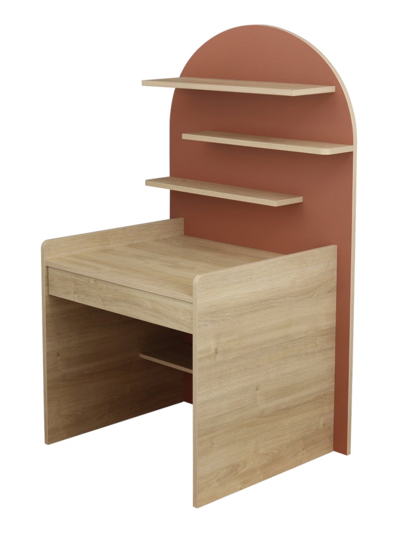 Arcón cambiador que se convierte en escritorio - decoración en madera de roble sepia, - SAUTHON Rojo - Kiabi