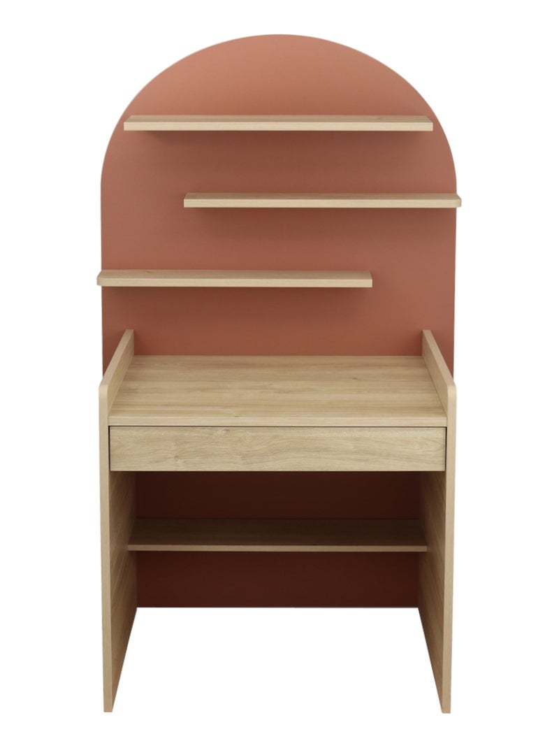 Arcón cambiador que se convierte en escritorio - decoración en madera de roble sepia, - SAUTHON Rojo - Kiabi