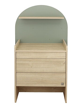 Arcón cambiador que se convierte en escritorio - decoración en madera de roble sepia, - SAUTHON