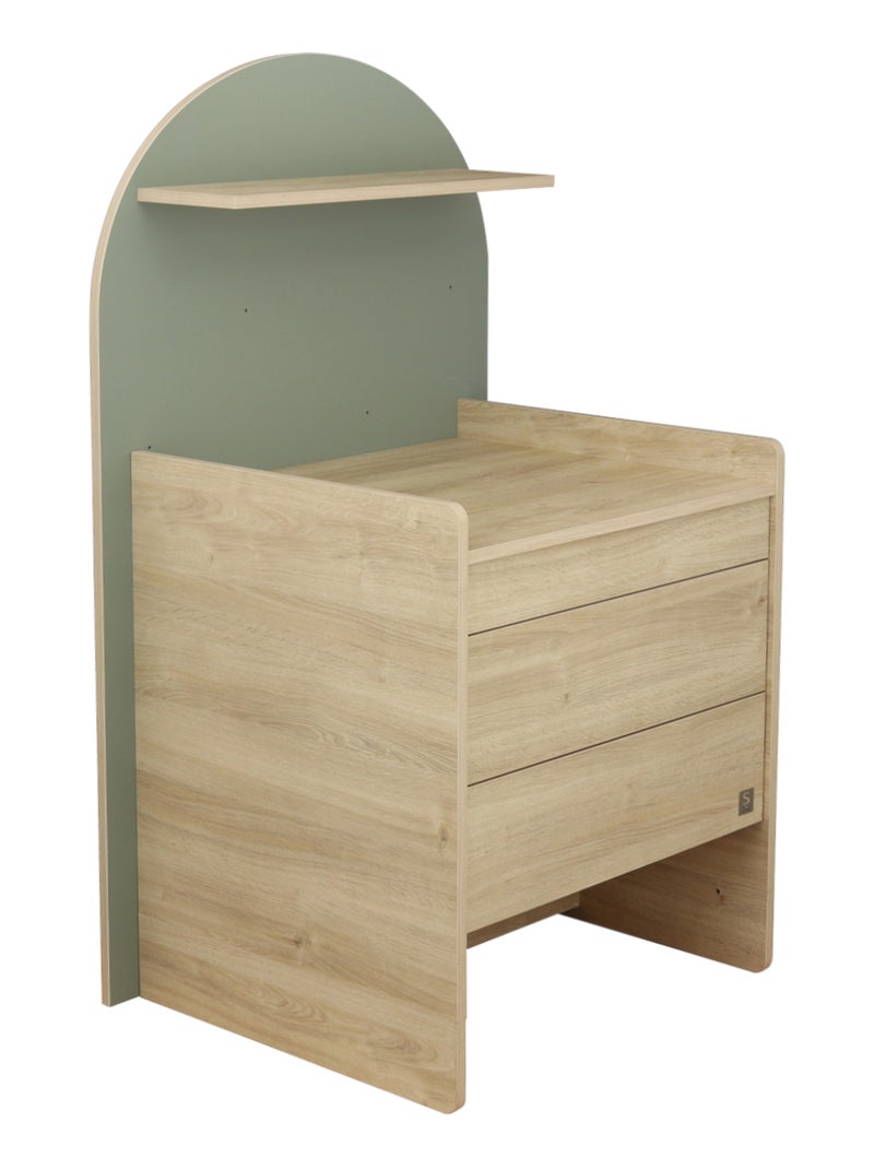 Arcón cambiador que se convierte en escritorio - decoración en madera de roble sepia, - SAUTHON Verde - Kiabi