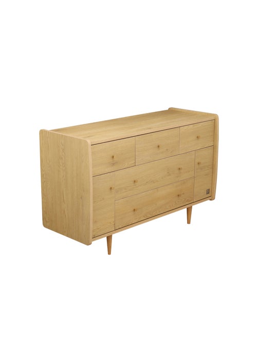 Arcón de 5 cajones con 2 puertas, decoración roble vintage, tiradores - SAUTHON - Kiabi