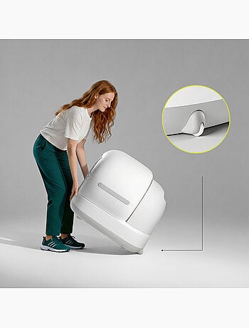 Arena autolimpiable para gatos PELUVIO Pearl - 72 L - Con cámara - Silenciosa