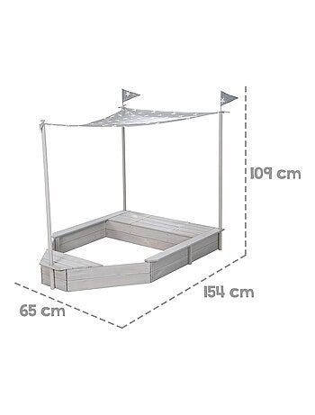 Arenero barco pirata con toldo y espacio de almacenamiento 'Roba Outdoor Schiff'