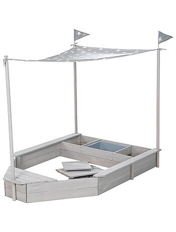 Arenero barco pirata con toldo y espacio de almacenamiento 'Roba Outdoor Schiff'