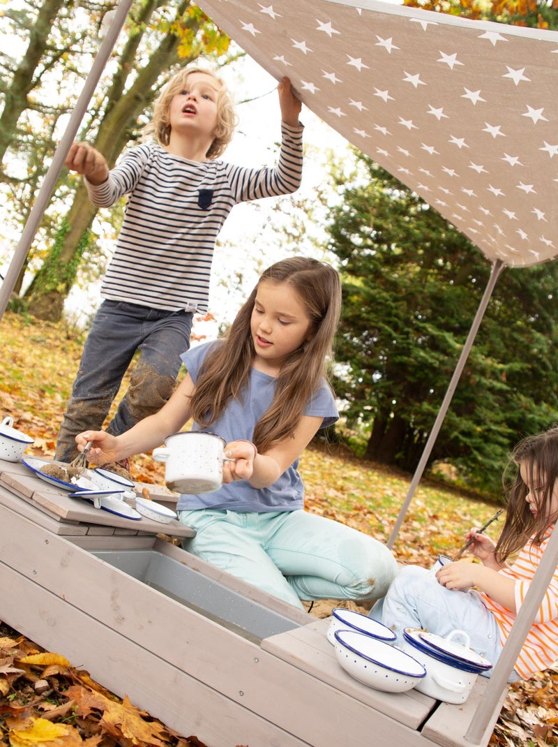 Arenero barco pirata con toldo y espacio de almacenamiento 'Roba Outdoor Schiff' Gris - Kiabi