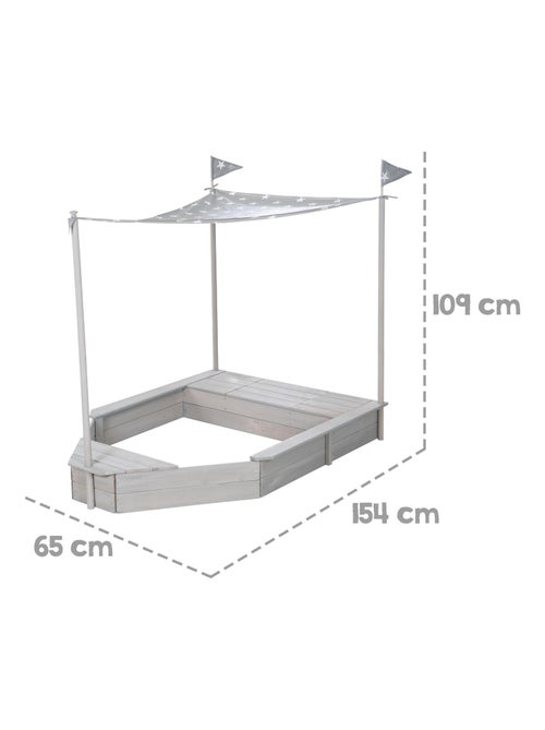 Arenero barco pirata con toldo y espacio de almacenamiento 'Roba Outdoor Schiff' - Kiabi