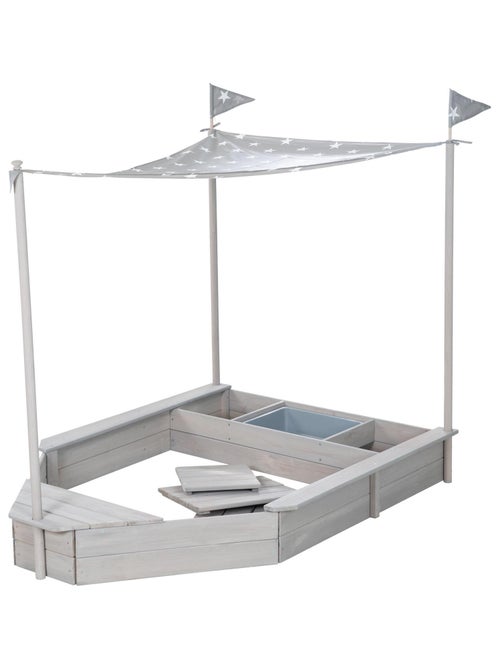Arenero barco pirata con toldo y espacio de almacenamiento 'Roba Outdoor Schiff' - Kiabi