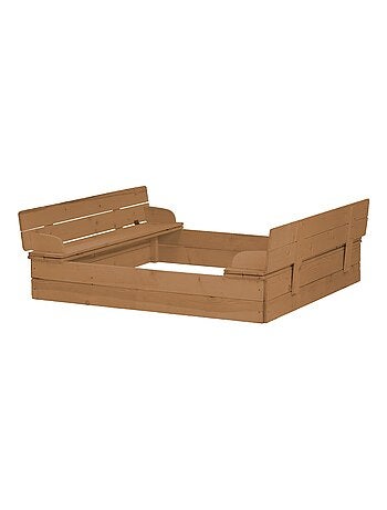 Arenero con tapa convertible en 2 bancos en madera maciza 'Roba Outdoor+'