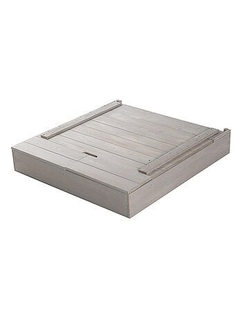 Arenero en madera maciza con tapa, espacio de almacenamiento y pizarra 'Roba Outdoor+'