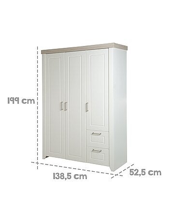 Armario 3 puertas y 2 cajones - ROBA 'Felicia'