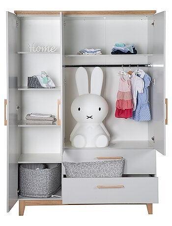 Armario 3 puertas y 2 cajones con cierre suave - ROBA 'Caro'