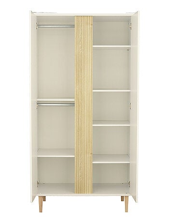 Armario de 2 puertas con detalle de imitación de madera texturizada y patas de - SAUTHON