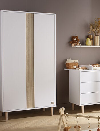 Armario de 2 puertas con detalle de imitación de madera texturizada y patas de - SAUTHON