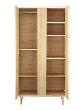 Armario de 2 puertas con detalle de imitación de madera texturizada y patas de - SAUTHON