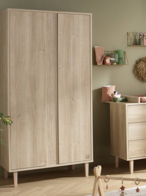 Armario de 2 puertas con detalle de imitación de madera texturizada y patas de - SAUTHON - Kiabi