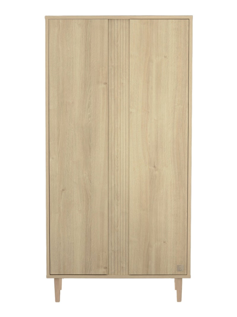 Armario de 2 puertas con detalle de imitación de madera texturizada y patas de - SAUTHON Marrón - Kiabi