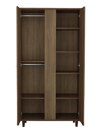 Armario de 2 puertas con detalle de imitación de madera texturizada y patas de - SAUTHON