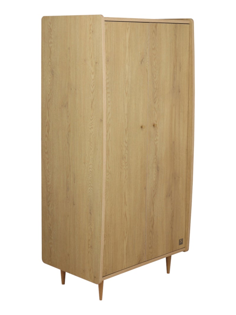 Armario de 2 puertas con tiradores dorados, decoración vintage en madera de - SAUTHON Marrón - Kiabi