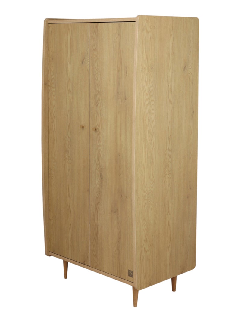 Armario de 2 puertas con tiradores dorados, decoración vintage en madera de - SAUTHON Marrón - Kiabi