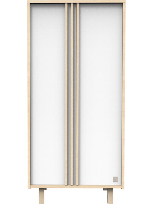 Armario de 2 puertas en terciopelo de roble y decoración en blanco con apliques de - sauthon - Kiabi
