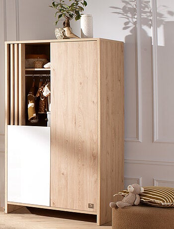 Armario de 2 puertas y 1 hueco con claristorio en madera decorativa de roble - SAUTHON