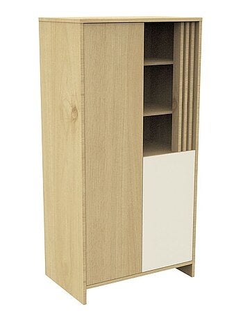 Armario de 2 puertas y 1 hueco con claristorio en madera decorativa de roble - SAUTHON