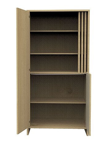 Armario de 2 puertas y 1 hueco con claristorio en madera decorativa de roble - SAUTHON