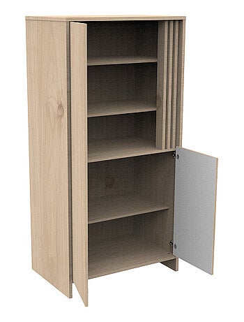 Armario de 2 puertas y 1 hueco con claristorio en madera decorativa de roble - SAUTHON