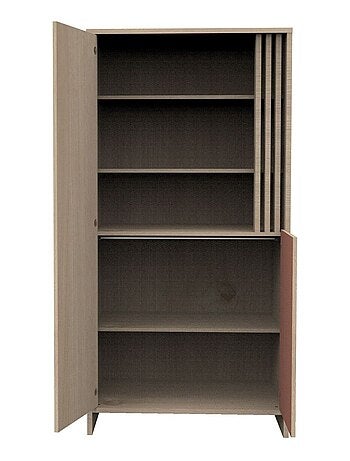 Armario de 2 puertas y 1 hueco con claristorio en madera decorativa de roble - SAUTHON