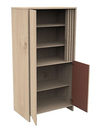 Armario de 2 puertas y 1 hueco con claristorio en madera decorativa de roble - SAUTHON