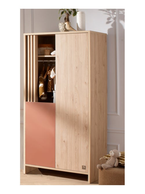 Armario de 2 puertas y 1 hueco con claristorio en madera decorativa de roble - SAUTHON - Kiabi