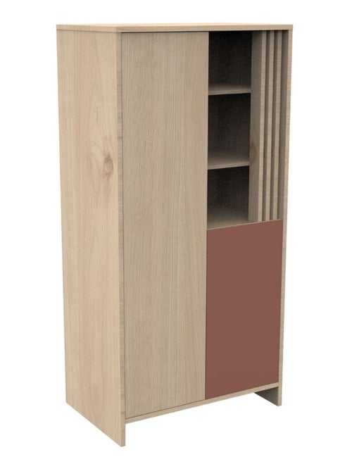 Armario de 2 puertas y 1 hueco con claristorio en madera decorativa de roble - SAUTHON - Kiabi