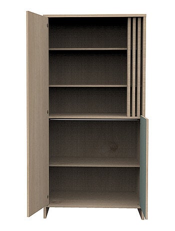 Armario de 2 puertas y 1 hueco con claristorio en madera decorativa de roble - SAUTHON