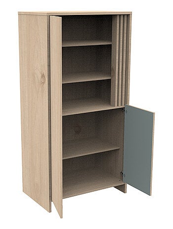 Armario de 2 puertas y 1 hueco con claristorio en madera decorativa de roble - SAUTHON