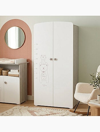 Armario de bebé de 2 puertas 175x85x56cm en melamina - BABYPRICE