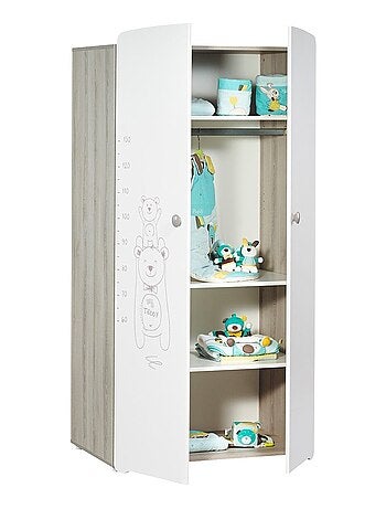 Armario de bebé de 2 puertas 175x85x56cm en melamina - BABYPRICE
